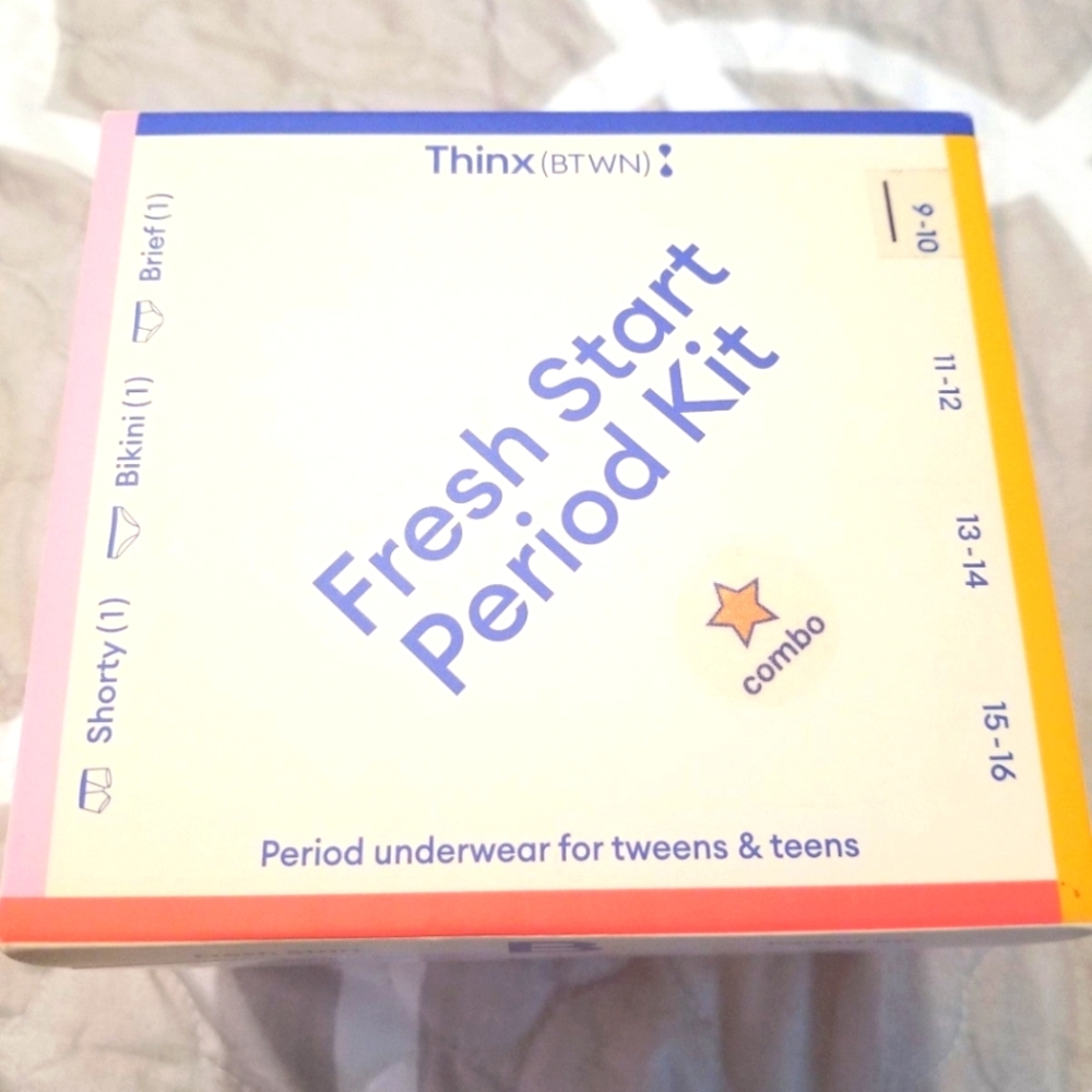 Thinx Fresh Start Period Kit size 9-10 Tweens & teens